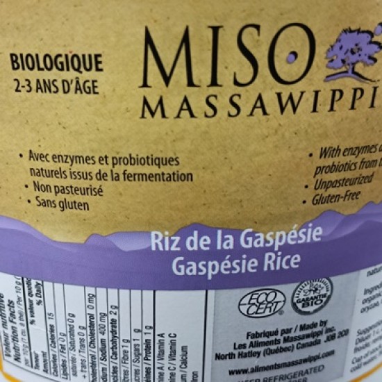 Miso Massawippi biologique - Riz de la Gaspésie  - 2kg